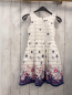 Preview:  Kleid  Gr. 116  weiß mit transparenten + blaue Streifen bunte Blumen 