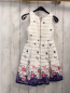 Preview:  Kleid  Gr. 116  weiß mit transparenten + blaue Streifen bunte Blumen 