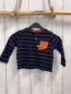 Preview: S Oliver  Langarmshirt  Gr. 80  blau orange Streifen orange Brusttasche 