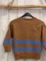 Preview: Zara  Strickjacke  Gr. 98  ocker hellblaue Streifen 