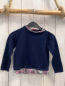 Preview: S´ OLiver  Pullover  Gr. 92  blau grauer Rüschensaum mit blumen 