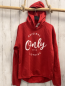 Preview: Only  Pullover  Gr. 152  rot Kapuze weiße Schrift 