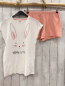 Preview: 2tlg T-Shirt + Shorts Gr. 158  weiß Hasenkopf + rosa Blumen