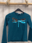 Preview: Okaidi Langarmshirt Gr. 128  petrol Pailettenlibelle