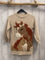 Preview:  Kleid Gr. 104  beige Strick Pferd mit Pailetten