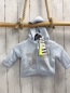 Preview: Boboli neu Strickjacke Gr. 62  hellblau grauer Stern abtrennbare Kapuze