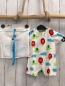 Preview: Boboli neu 2tlg Playsuit + Stoffbeutel Gr. 62  weiß bunte Tiere Strick