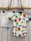 Preview: Boboli neu 2tlg Playsuit + Stoffbeutel Gr. 62  weiß bunte Tiere Strick