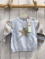 Preview: Boboli neu Pullover Gr. 86  hellblau beige Streifen Stern Strick