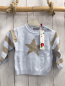 Preview: Boboli neu Pullover Gr. 80  hellblau beige Streifen Stern Strick