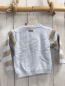 Preview: Boboli neu Pullover Gr. 80  hellblau beige Streifen Stern Strick