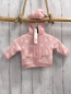 Preview: Boboli neu Strickjacke Gr. 62  rosa weiße Sterne Strick warm gefüttert abtrennbare Kapuze