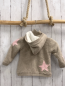 Preview: Boboli neu Strickjacke Gr. 86  beige rosa Stern Strick warm gefüttert abtrennbare Kapuze