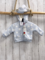 Preview: Boboli neu Strickjacke Gr. 62  hellblau weiße Sterne warm gefüttert