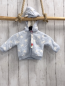 Preview: Boboli neu Strickjacke Gr. 62  hellblau weiße Sterne warm gefüttert