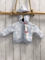 Preview: Boboli neu Strickjacke Gr. 56  hellblau weiße Sterne warm gefüttert