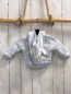 Preview: Boboli neu Strickjacke Gr. 56  hellblau weiße Sterne warm gefüttert