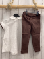 Preview: chicco neu 2tlg Sommerbluse + Leggings Gr. 68  weiß braune Punkte + Bund + braun