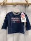 Preview: Chicco neu Langarmshirt Gr. 62  blau grauer Bund Schrift