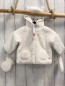 Preview: neu Boboli 2tlg Plüschjacke + Handschuhe Gr. 62  weiß mit Ohren