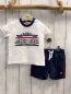 Preview: Chicco neu 2tlg T-Shirt + Shorts Gr. 62  weiß blau rote Streifen blauer Bund + blau NP 32,90€ 
