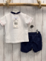 Preview: Chicco neu 2tlg T-Shirt + Shorts Gr. 62  weiß blau rote Streifen blauer Bund + blau NP 32,90€ 