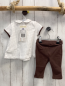 Preview: Chicco neu 2tlg  T-Shirt + Leggings Gr. 56  weiß braune Punkte + braun NP 37.90 €