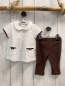 Preview: Chicco neu 2tlg  T-Shirt + Leggings Gr. 62  weiß braune Punkte + braun NP 37,90 €