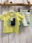 Preview: blue seven 2tlg neu T-Shirt + Shorts Gr. 56  gelbgrün Monster Herz + weiß blau gelb grün gestreift