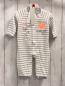 Preview: Boboli neu Strampler Gr. 62  weiß graue Streifen Frottee