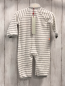 Preview: Boboli neu Strampler Gr. 62  weiß graue Streifen Frottee