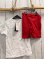 Preview: 2tlg blue seven neu T-Shirt + Shorts Gr. 116  weiß Brillen Deutschlandfarben + rot 