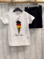 Preview: 2tlg neu Blue seven T-Shirt + Shorts  Gr. 110  weiß Eiscreme Deutschland + schwarz