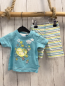 Preview: 2tlg neu Blue seven T-Shirt + Shorts  Gr. 56  hellblau Monster Herz + weiß blau grüne Streifen