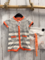 Preview: Boboli neu 2tlg Playsuit + Beutel Gr. 56  grau weiß gestreift orange Bund Strick 