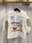 Preview: blue seven Langarmshirt Gr. 62  weiß hellblaue schrift Hund Eule