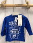Preview: neu Blue seven  Langarmshirt Gr. 62  blau weiße schrift 