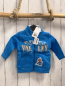 Preview: Blue seven neu Sweatjacke Gr. 62  blau weiß graue Schrift Vögel 