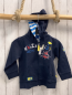 Preview: Blue seven neu Sweatjacke Gr. 80  blau bunte Schrift innen blau weiß gestreift