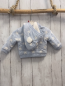 Preview: Boboli neu Strickjacke Gr. 62  hellblau weiße Sterne gefüttert Kapuze