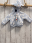 Preview: Boboli neu Strickjacke Gr. 62  hellblau weiße Sterne gefüttert Kapuze