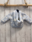Preview: Boboli neu Strickjacke Gr. 62  hellblau weiße Sterne gefüttert Kapuze