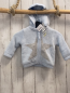Preview: Boboli neu Strickjacke Gr. 74  hellblau grauer Stern gefüttert Kapuze NP 45,90€