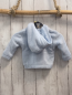 Preview: Boboli neu Strickjacke Gr. 74  hellblau grauer Stern gefüttert Kapuze NP 45,90€