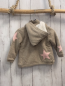 Preview: Boboli neu Strickjacke Gr. 80  beige rosa Sterne gefüttert Kapuze