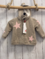 Preview: Boboli neu Strickjacke Gr. 74  beige rosa Sterne gefüttert Kapuze