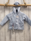 Preview: Boboli neu Wende-Sweatjacke Gr. 74  hellblau + hellblau weiß gestreift Kapuze