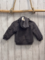 Preview: Boboli neu Sweatjacke Gr. 80  grau Schrift Teddyfutter Kapuze