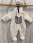 Preview: neu Boboli Plüschoverall Gr. 62  weiß grau Kapuze mit Gesicht und Ohren