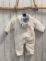 Preview: neu Boboli Plüschoverall Gr. 62  weiß grau Kapuze mit Gesicht und Ohren